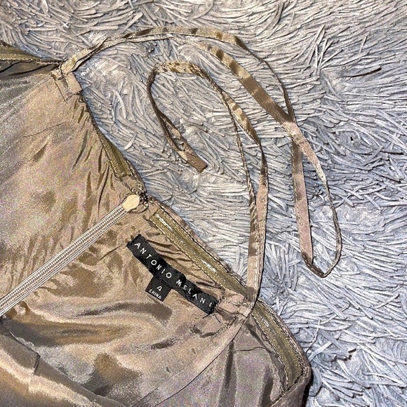 Antonio Melani Brown Linen Strapless  Dress - Picture 8 of 12